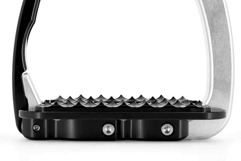 Tech Venice Sloped Evo Safety Stirrups-Silver/Black-2